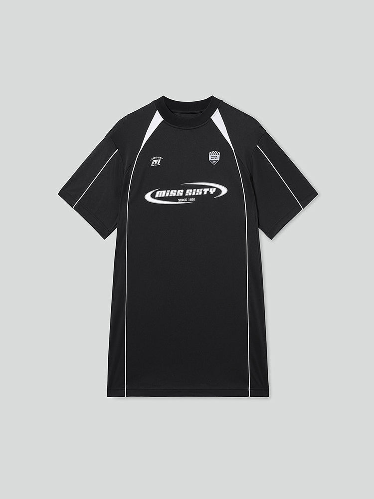 sportliches kleid mit rundhalsausschnitt