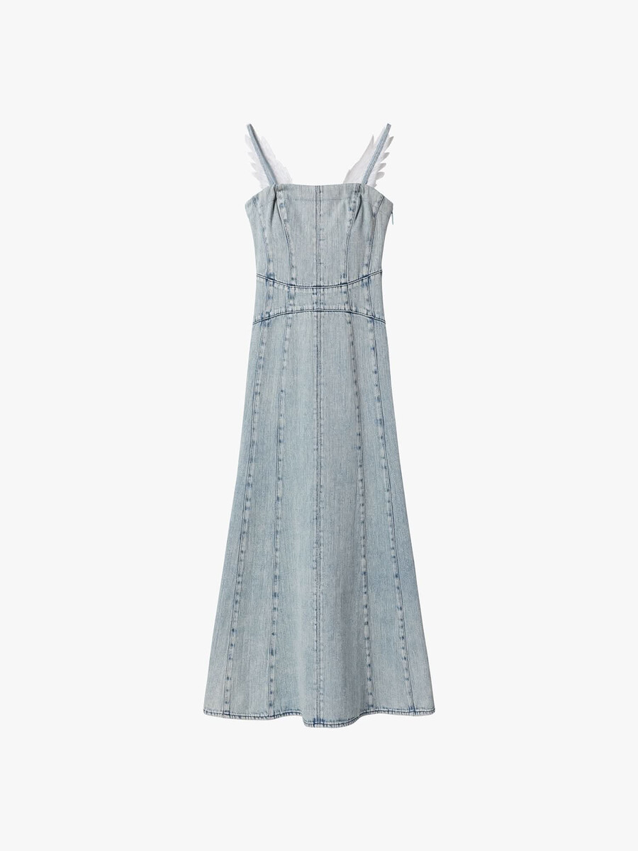 mit flügeln verziertes perlenbesetztes unterkleid