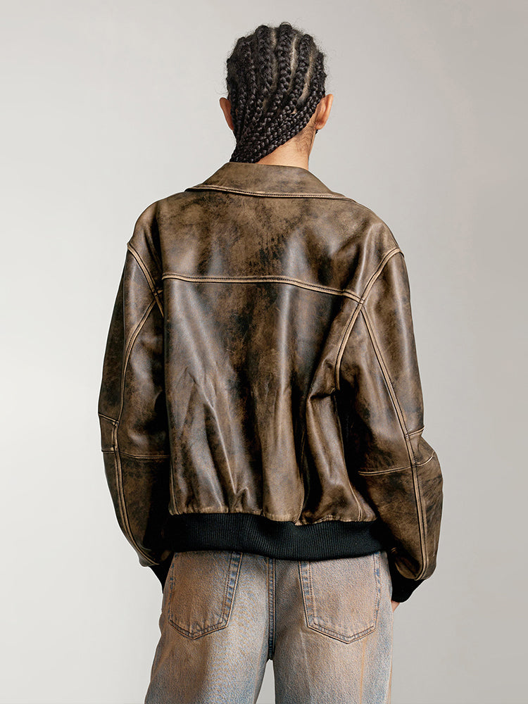 lederjacke im retro-stil