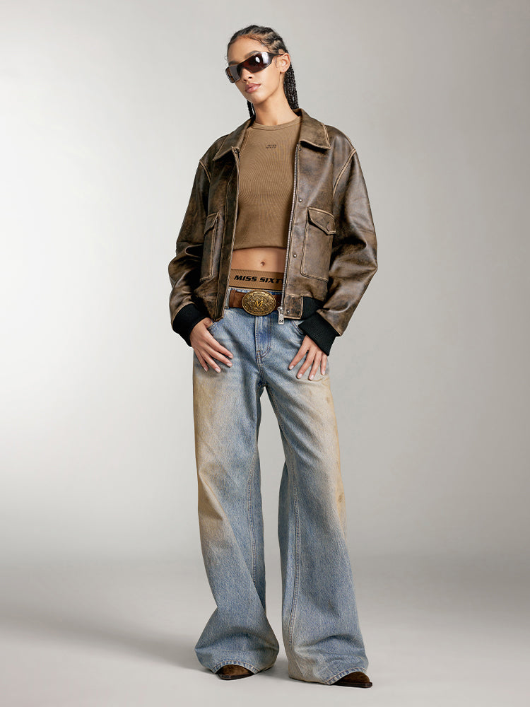 lederjacke im retro-stil