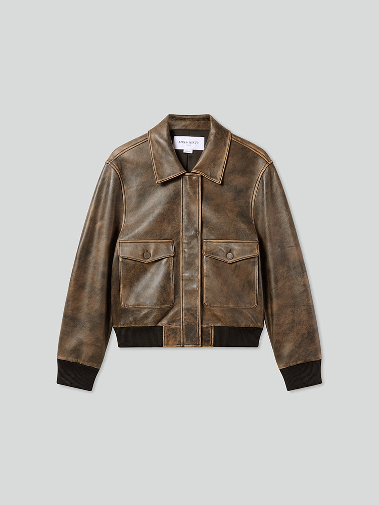 lederjacke im retro-stil