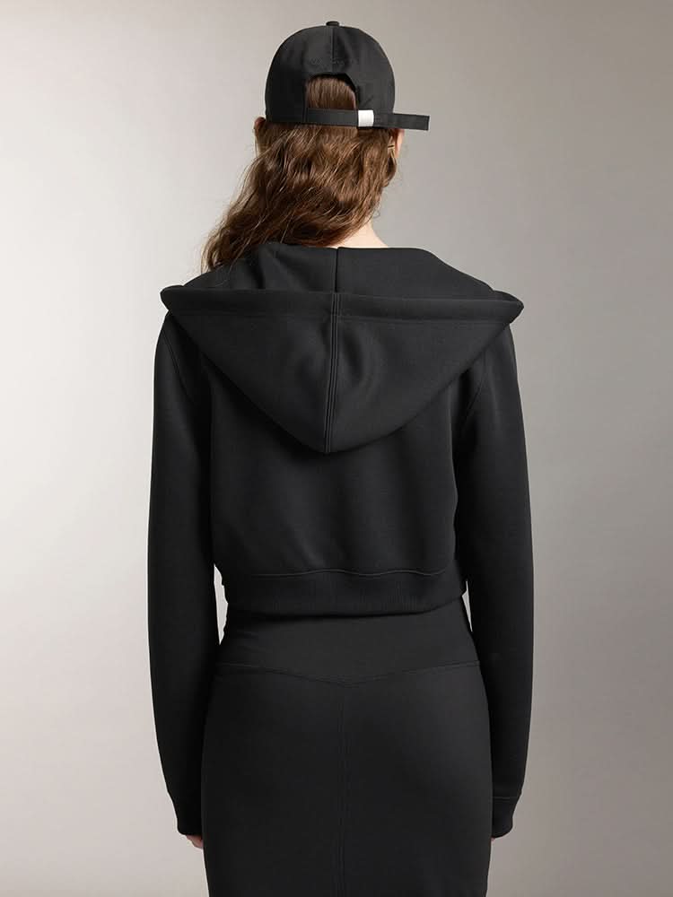 sport-sweatshirt mit kapuze und doppeltem reißverschluss