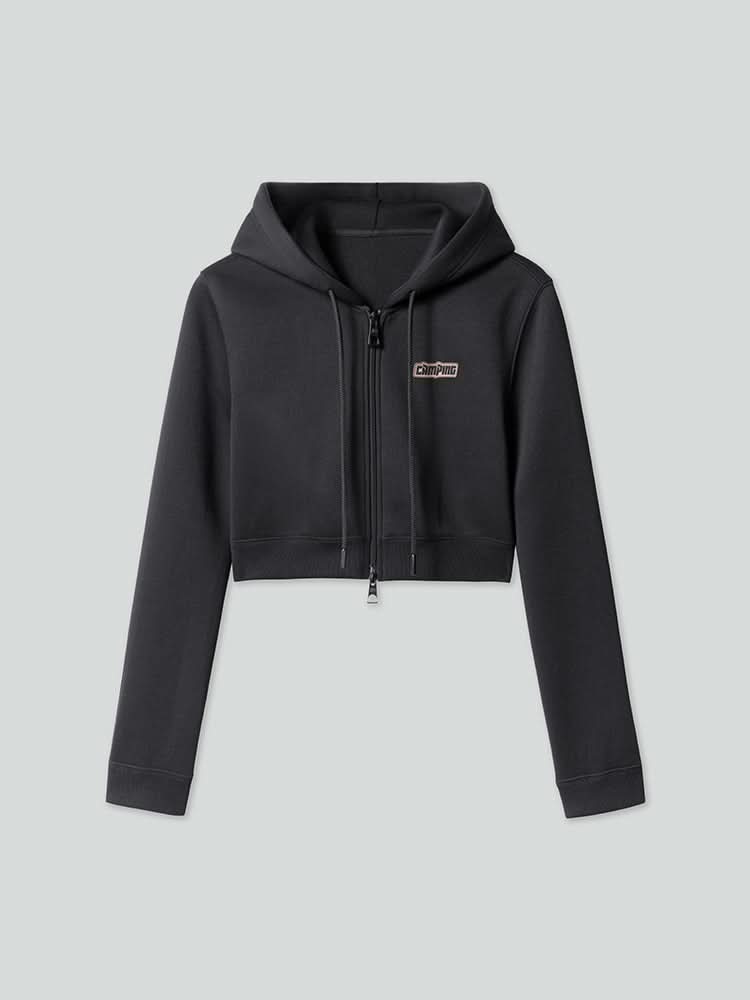 sport-sweatshirt mit kapuze und doppeltem reißverschluss