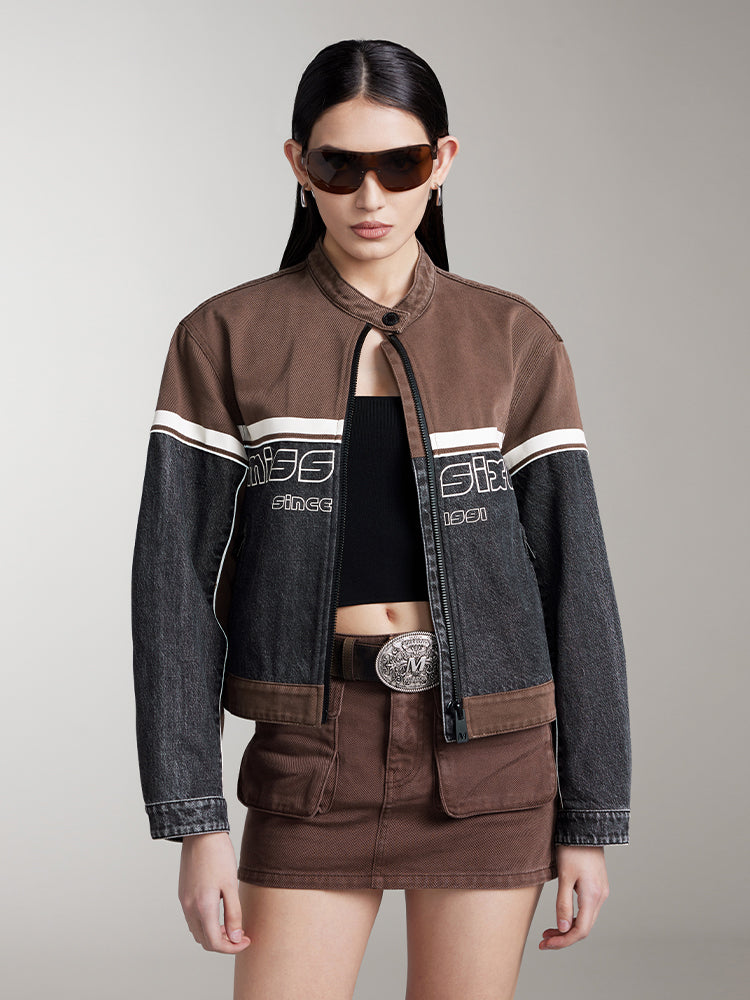 patchwork-jeansjacke