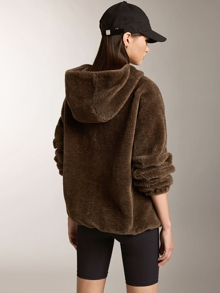 fleecejacke mit kapuze
