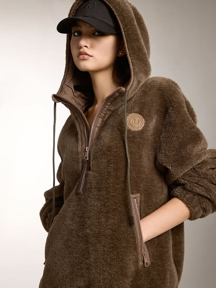 fleecejacke mit kapuze