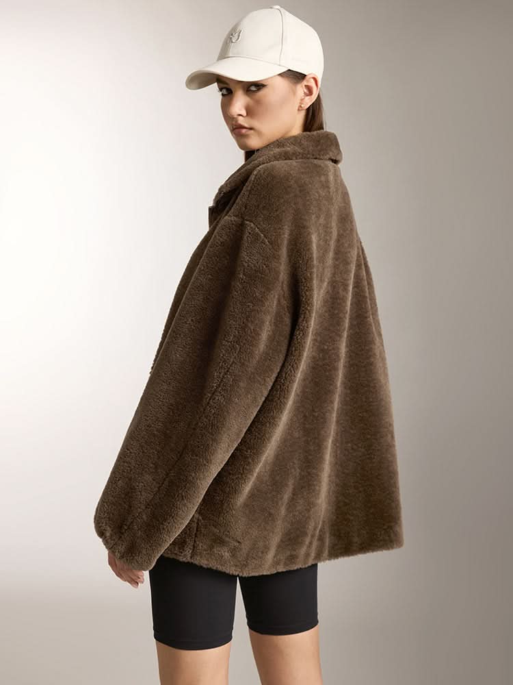 fleecejacke mit flanellkragen