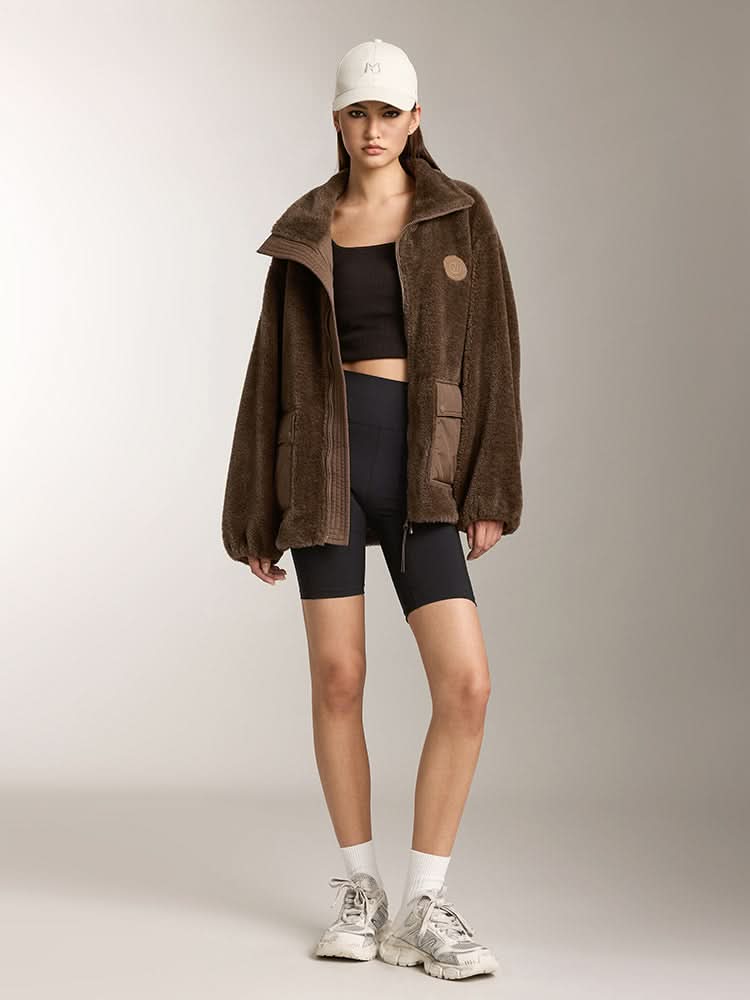 fleecejacke mit flanellkragen