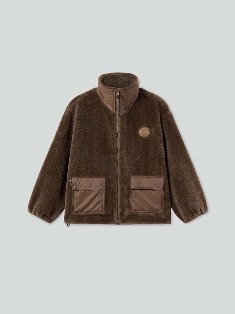 fleecejacke mit flanellkragen