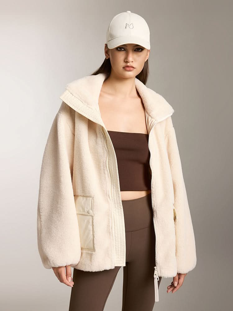 fleecejacke mit flanellkragen