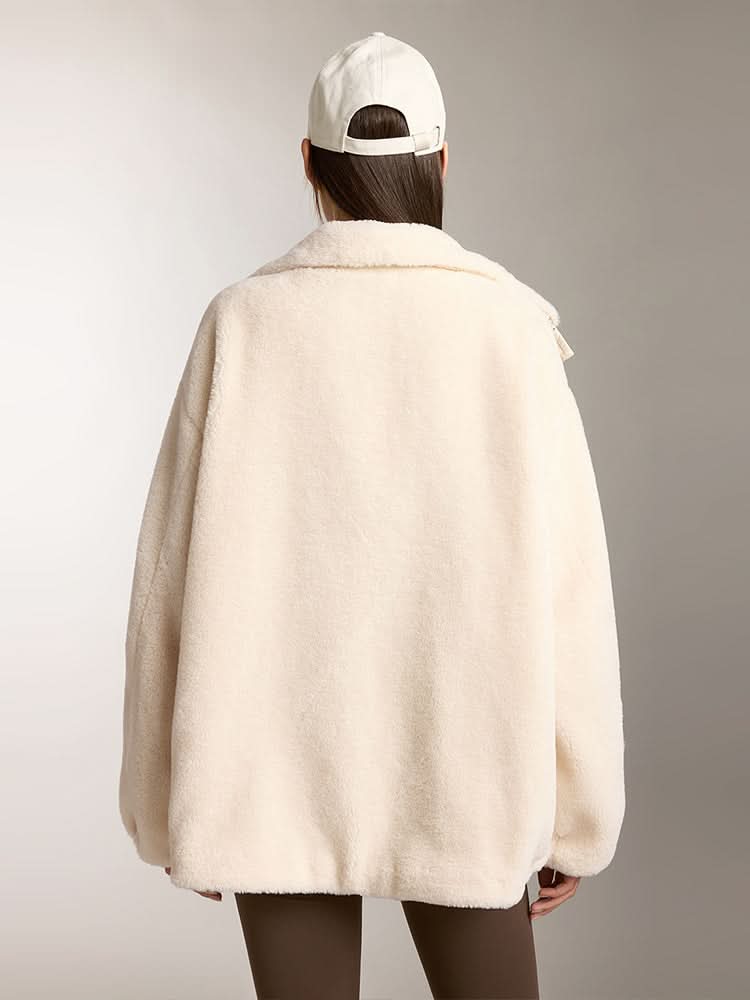 fleecejacke mit flanellkragen
