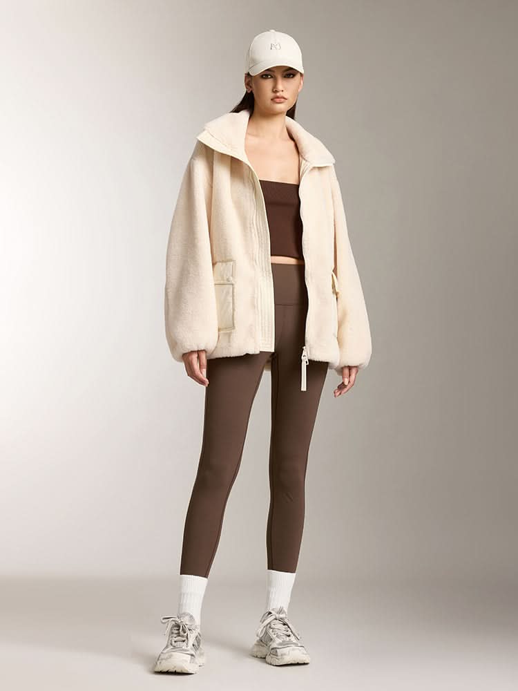 fleecejacke mit flanellkragen