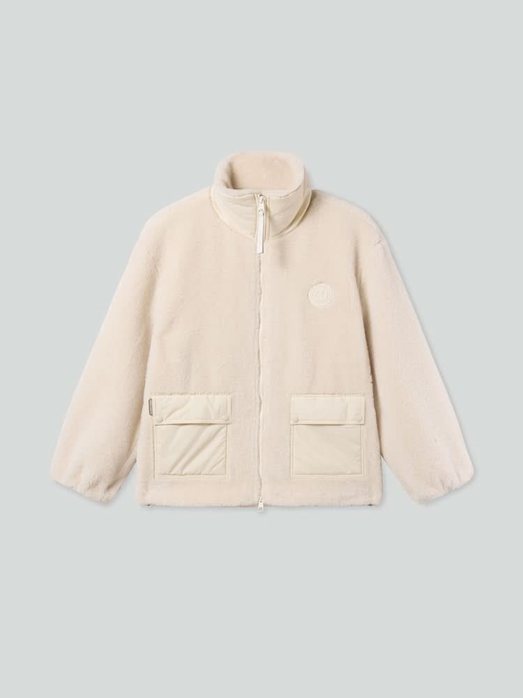 fleecejacke mit flanellkragen