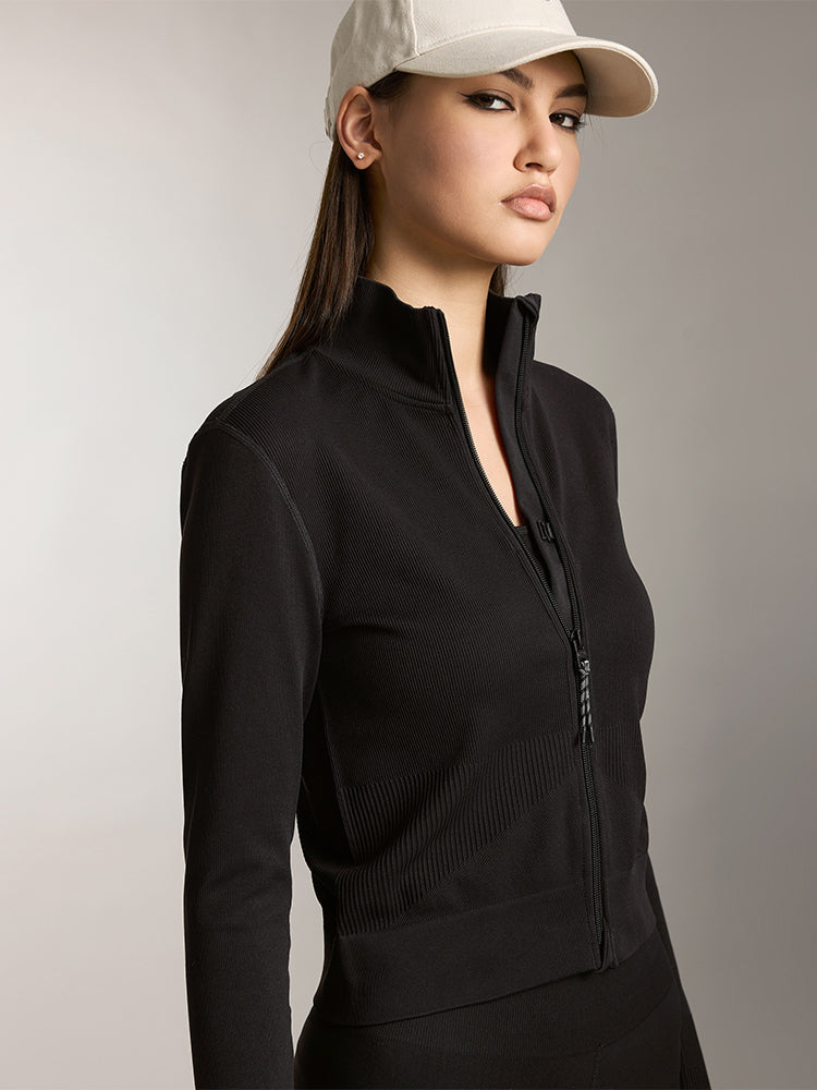 sportjacke mit stehkragen schmaler passform