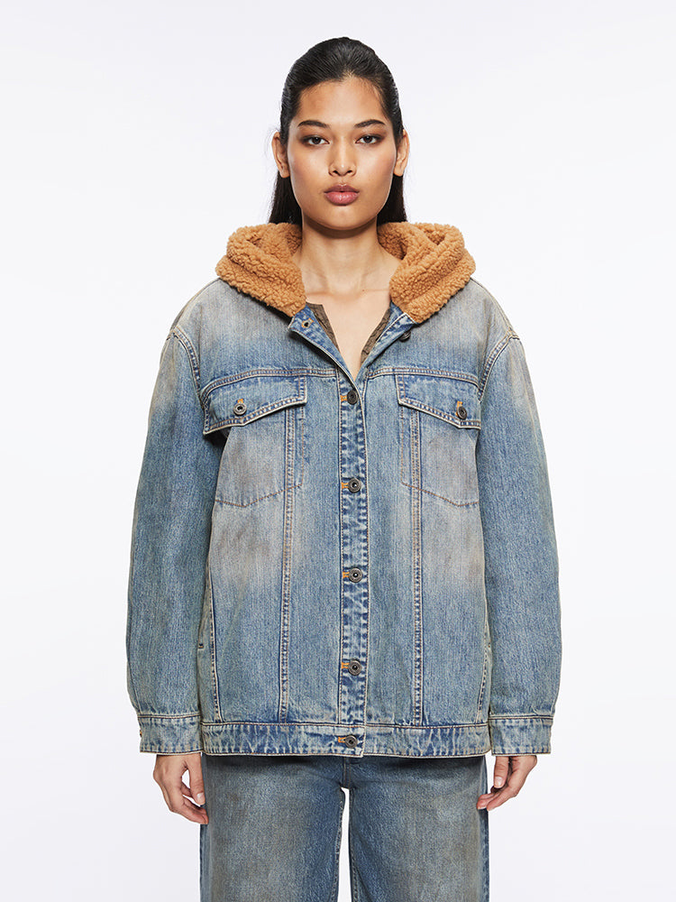 abnehmbare jeans-daunenjacke