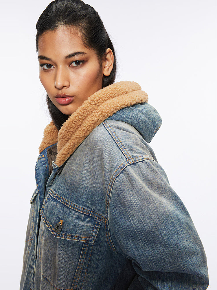 abnehmbare jeans-daunenjacke