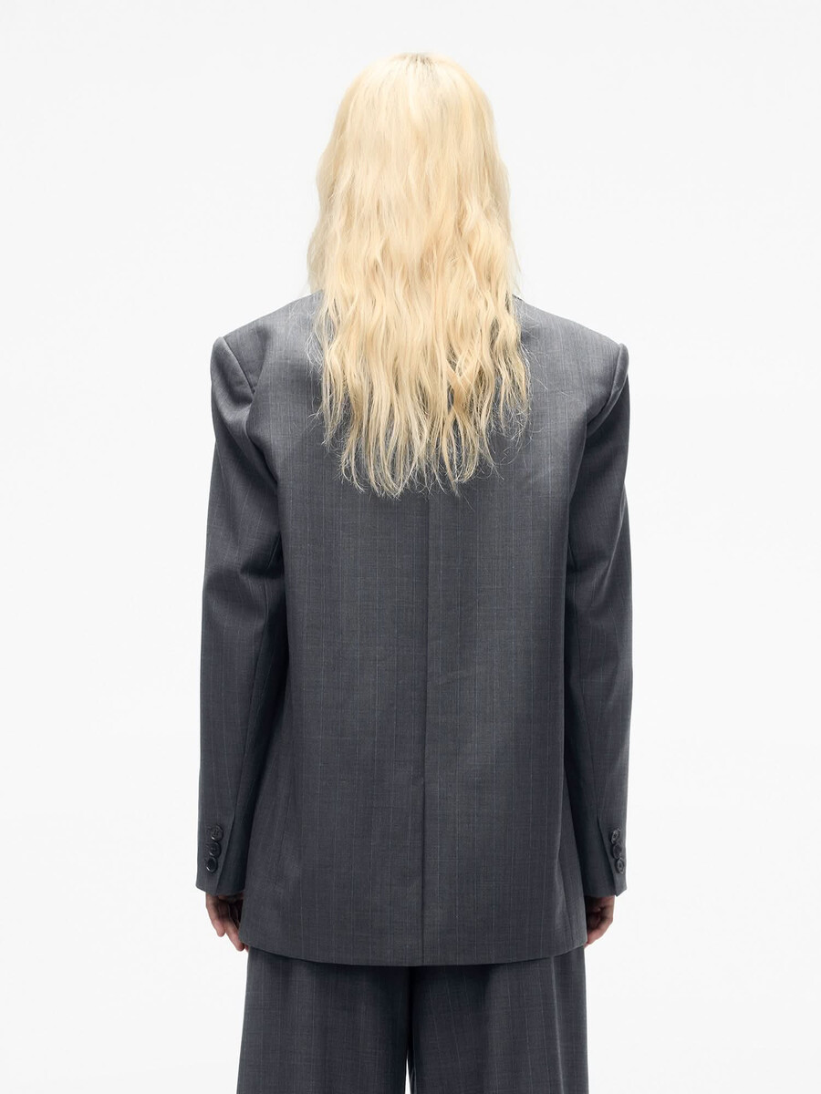 gestreifter blazer aus wollmischung