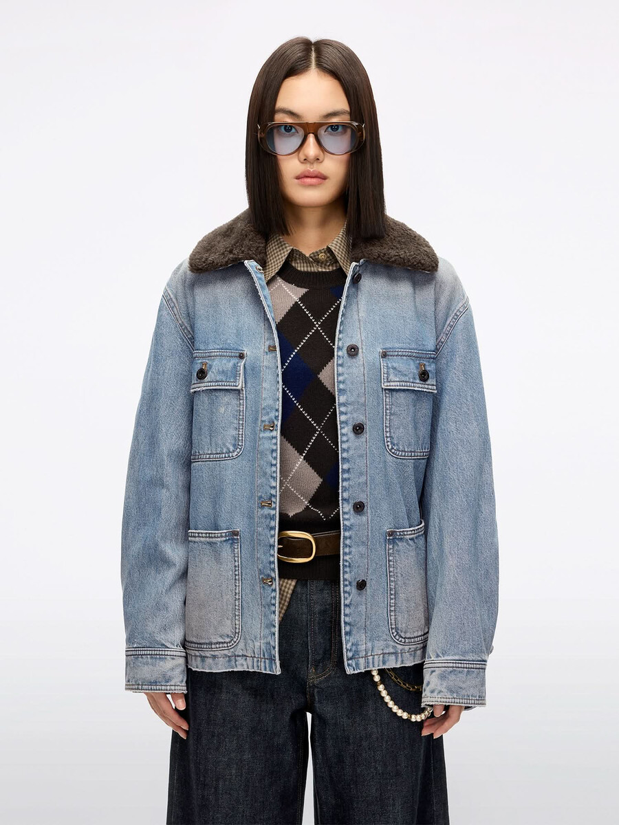 jeansjacke im utility-stil