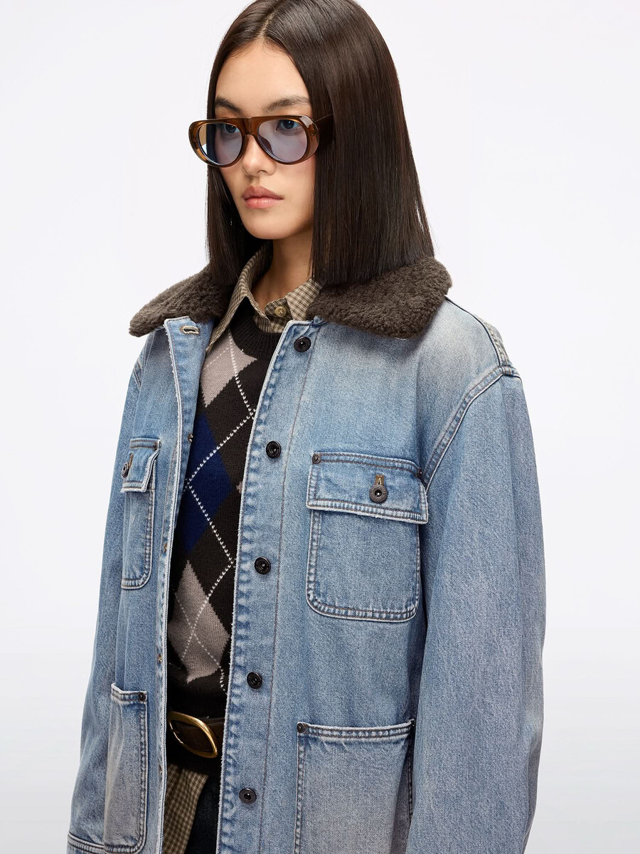 jeansjacke im utility-stil