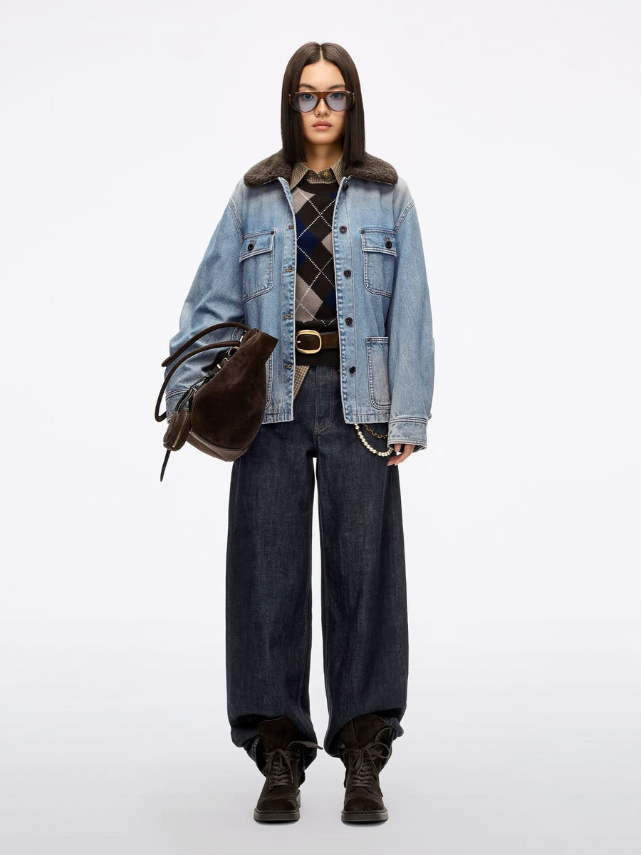 jeansjacke im utility-stil