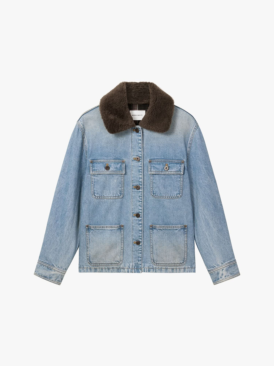jeansjacke im utility-stil