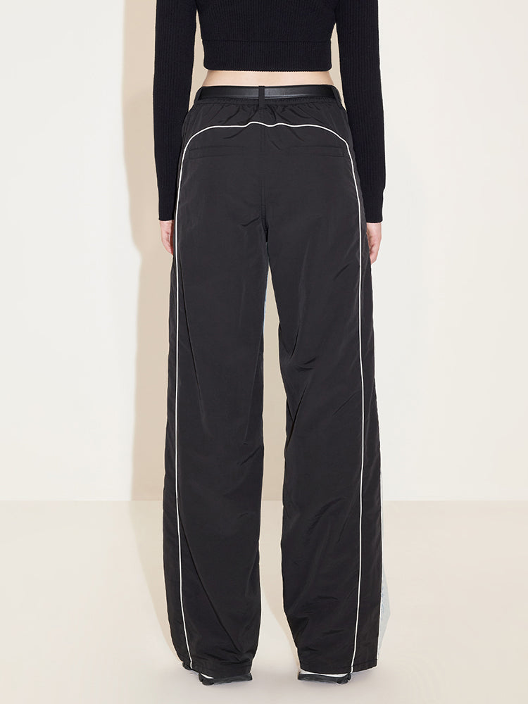 weit geschnittene jeans mit patchwork