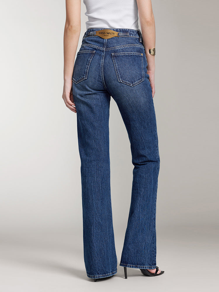 schlagjeans in marineblau