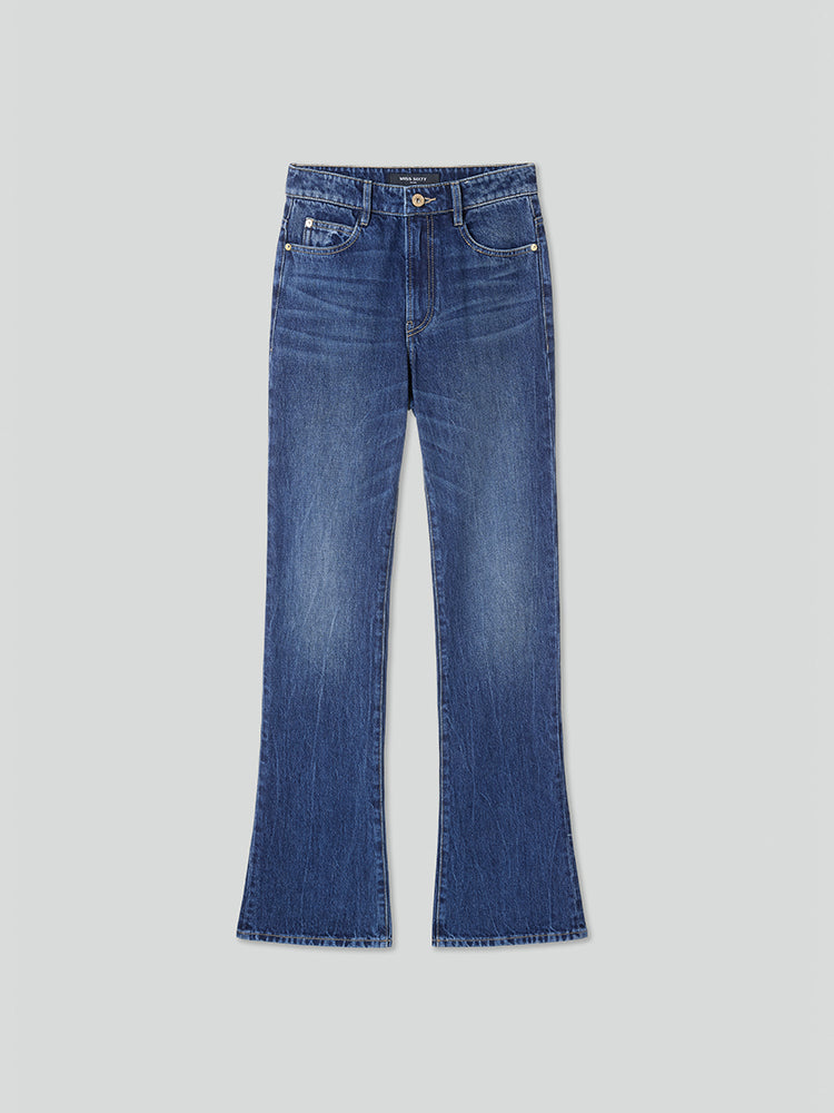 schlagjeans in marineblau