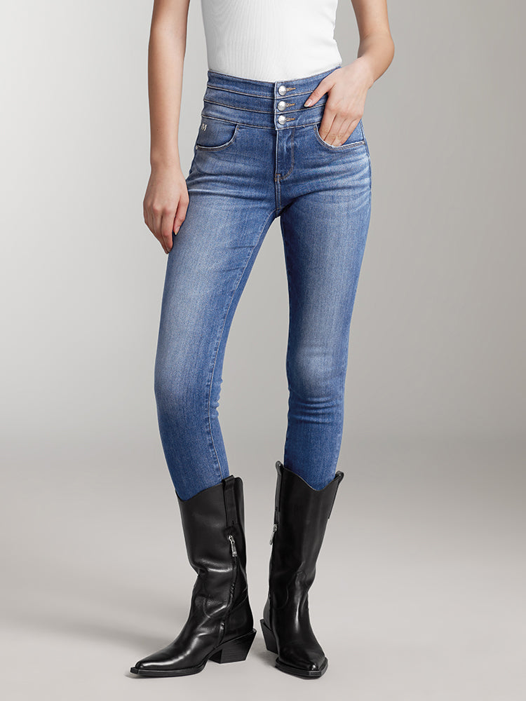 high waisted slim fit jeans