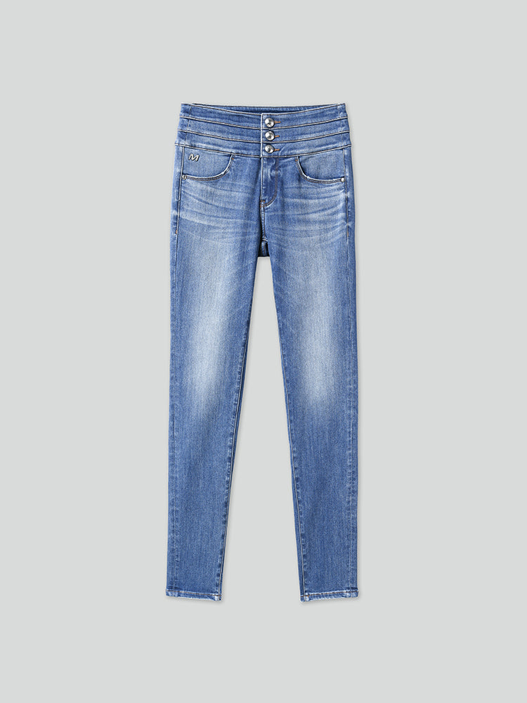 high waisted slim fit jeans