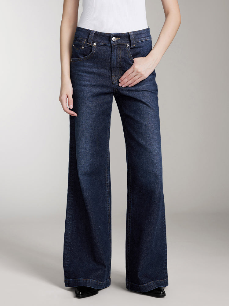 schlagjeans mit niedrigem bund