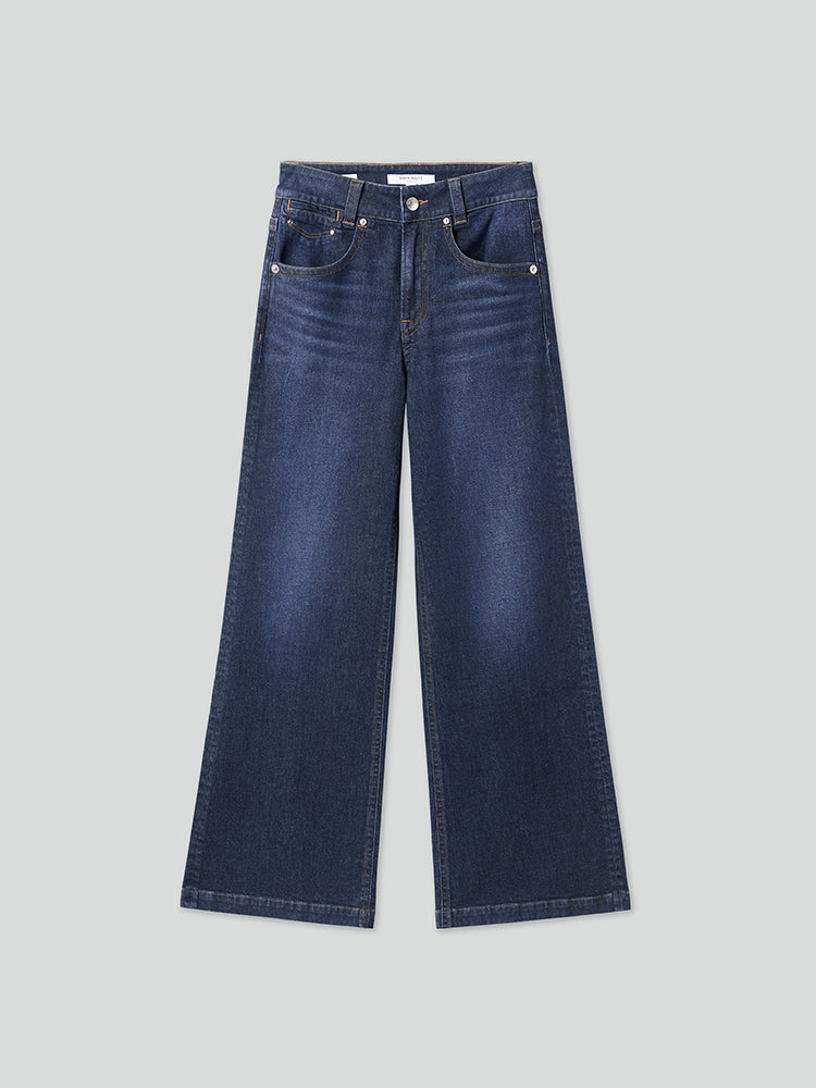 schlagjeans mit niedrigem bund