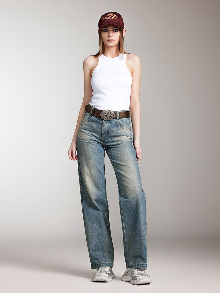 jeans mit gerader passform