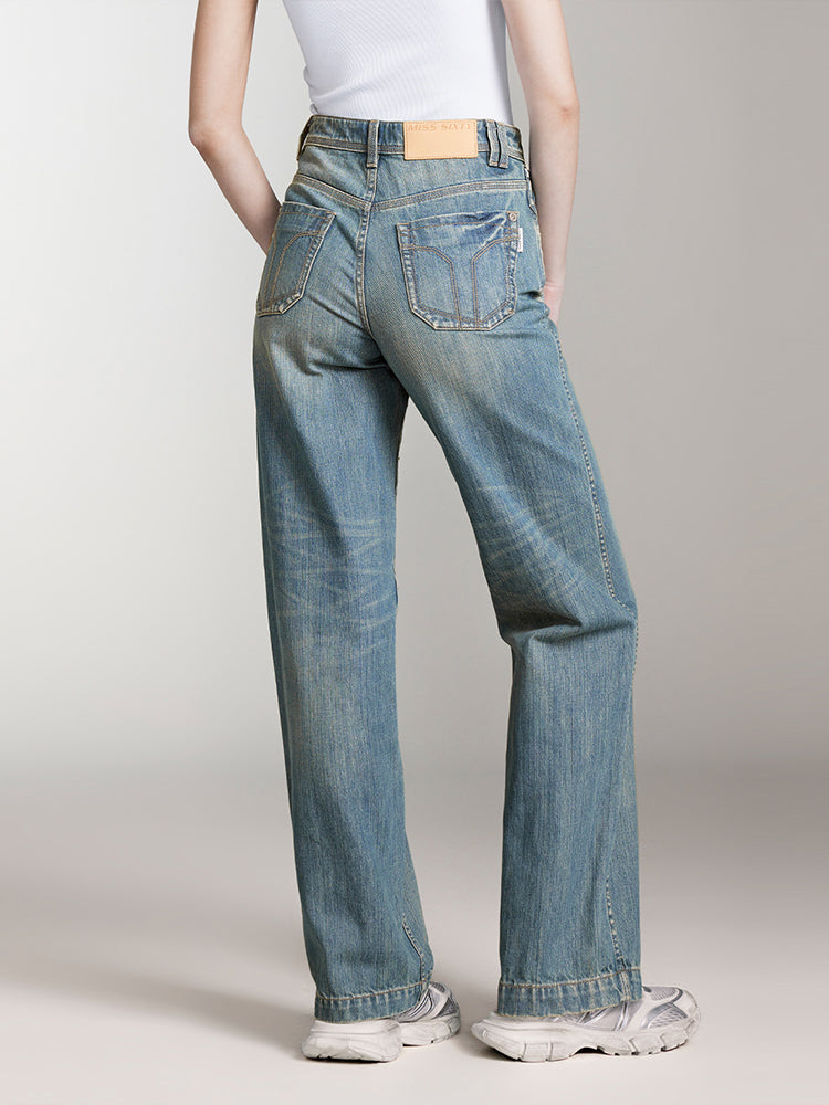 jeans mit gerader passform