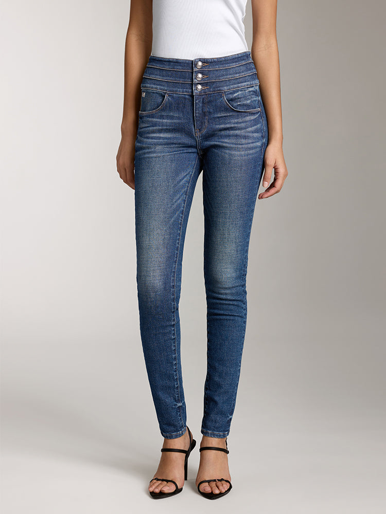 high waisted slim fit jeans