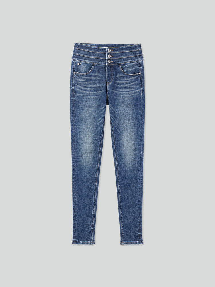 high waisted slim fit jeans