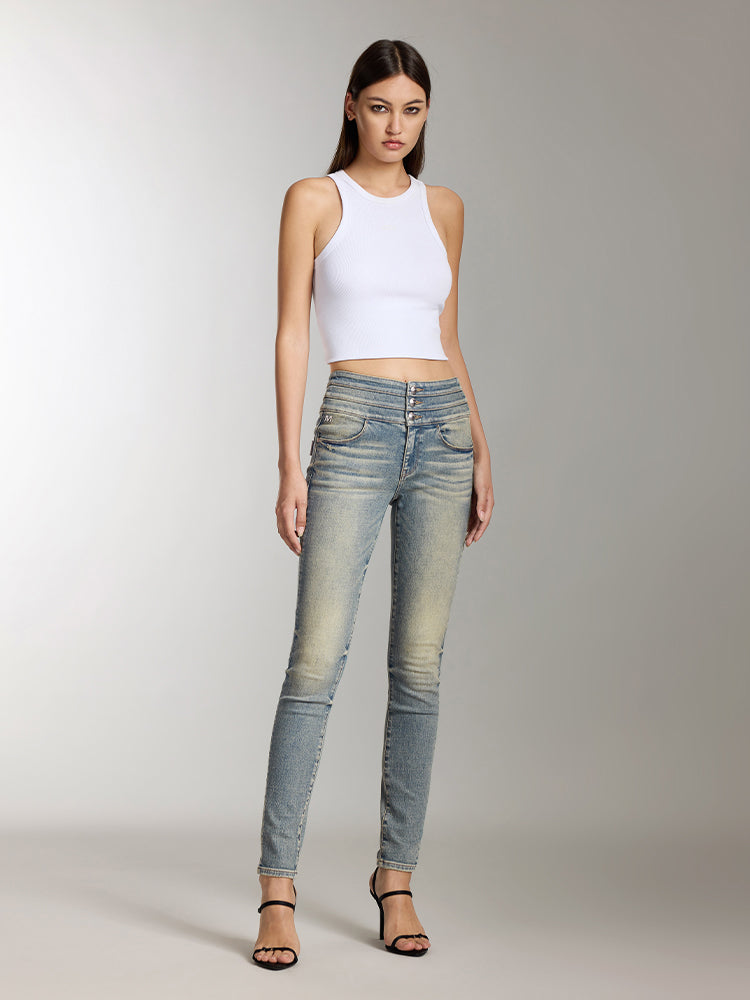 high waisted skinny jeans