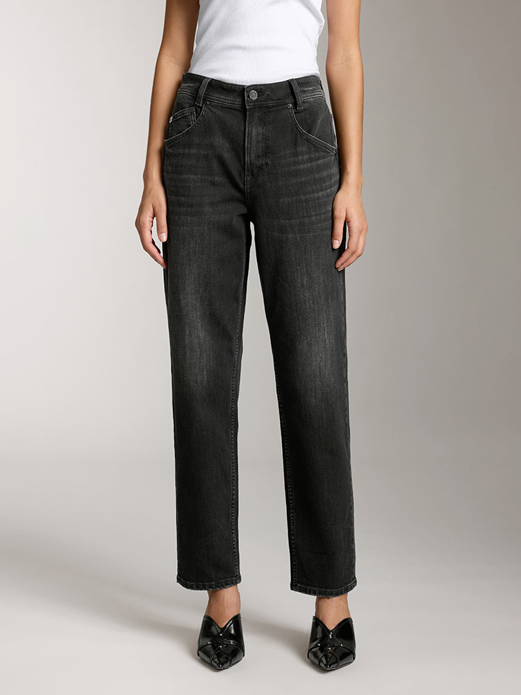 schwarze low-rise-jeans