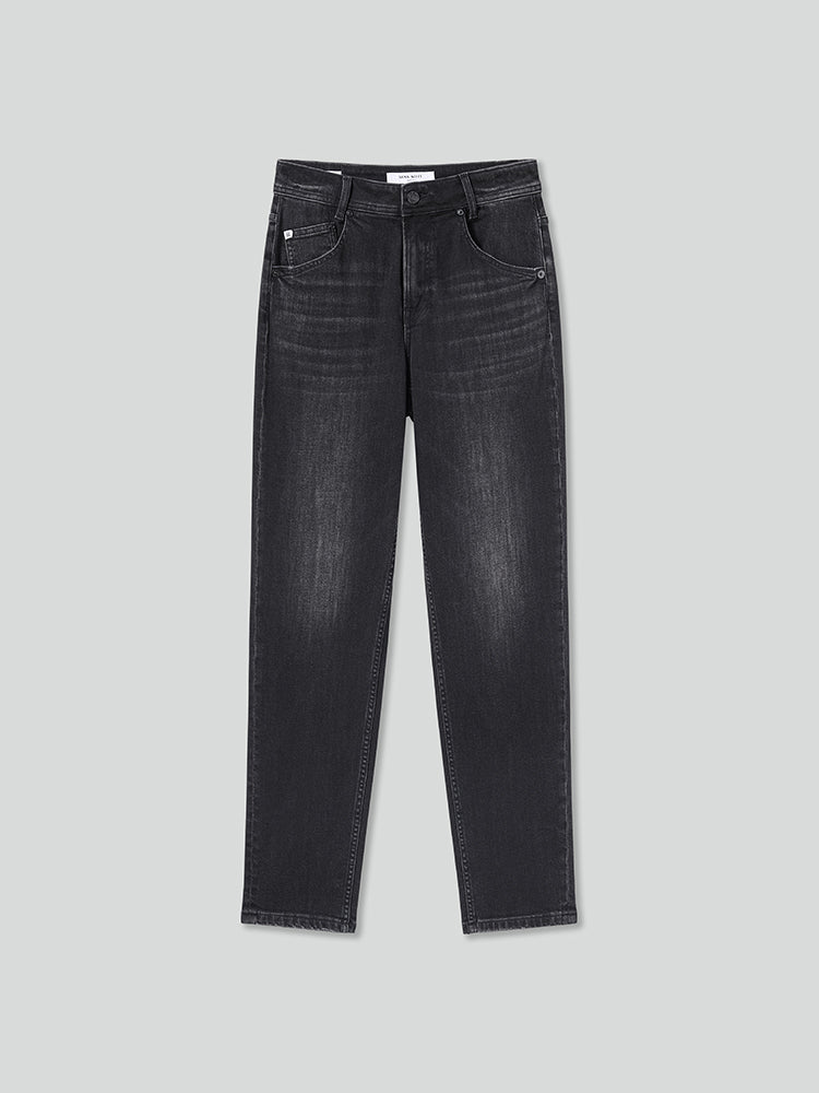 schwarze low-rise-jeans