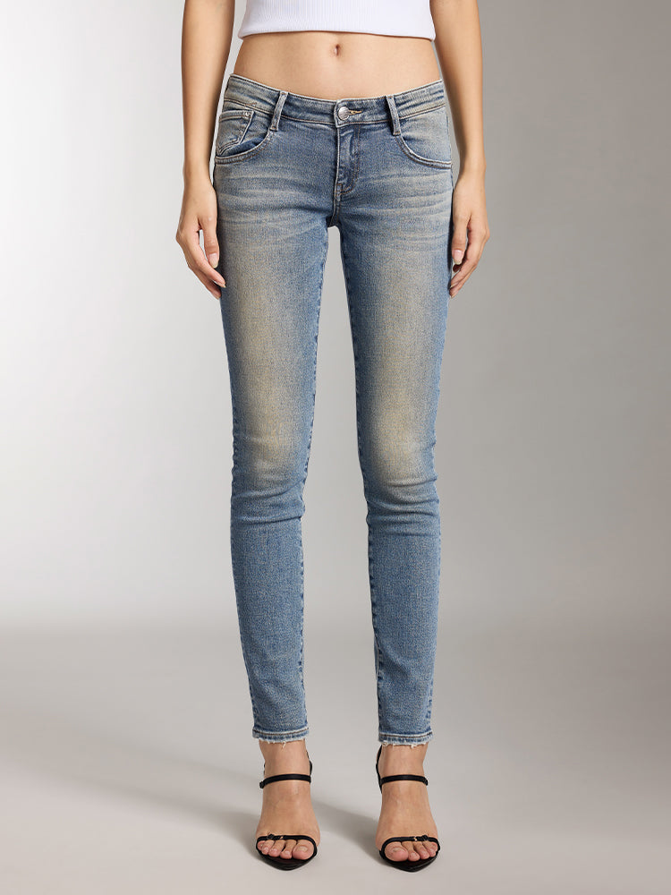 low waist cropped skinny jeans