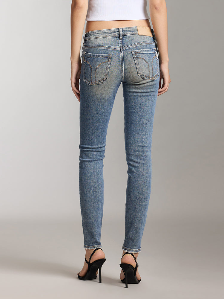low waist cropped skinny jeans