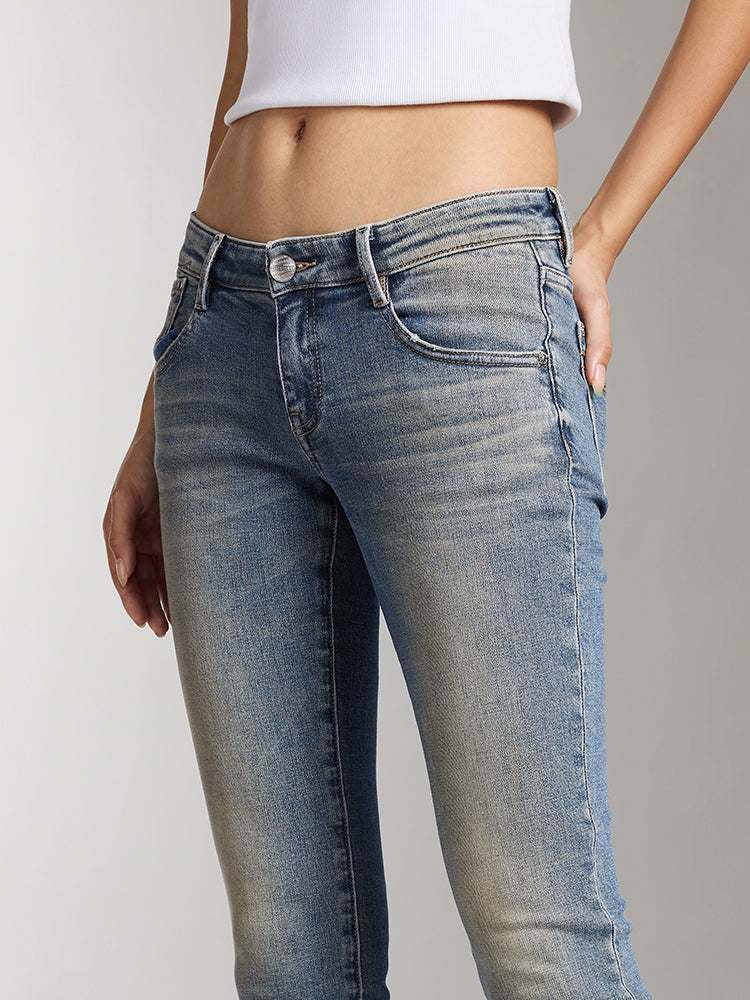 low waist cropped skinny jeans