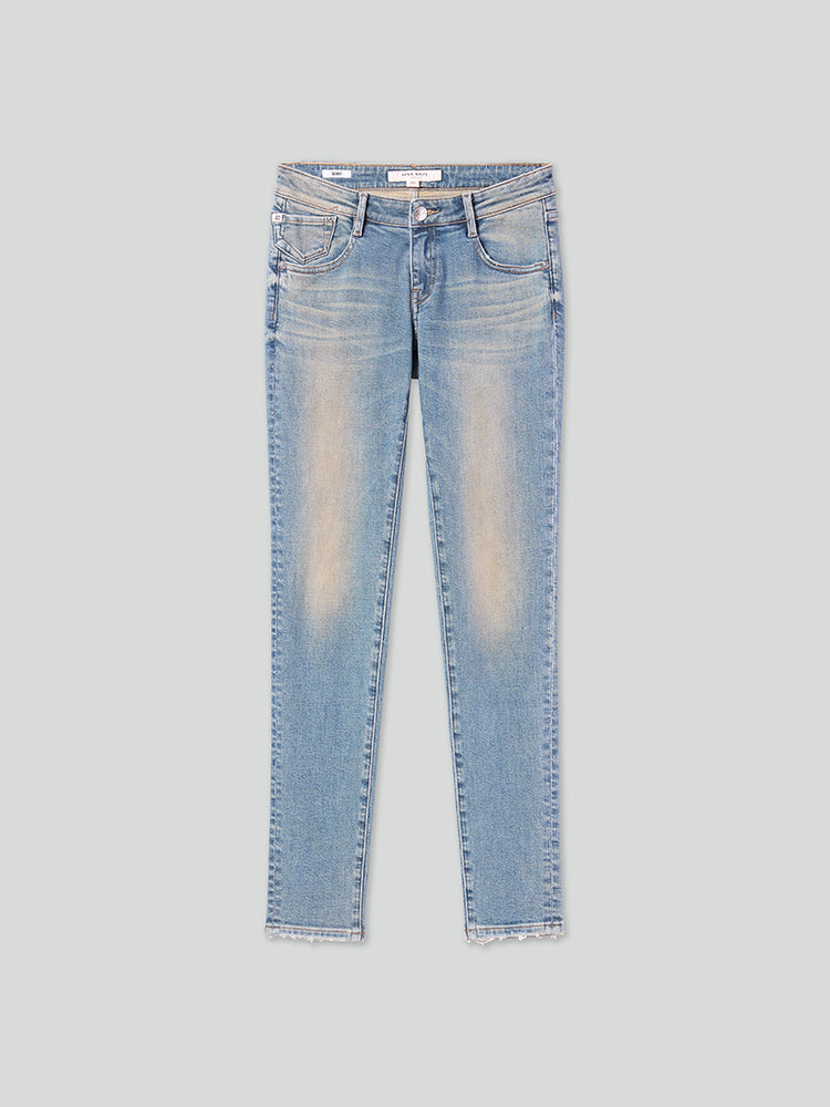 low waist cropped skinny jeans