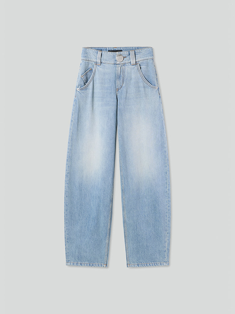gewaschene low-rise-jeans
