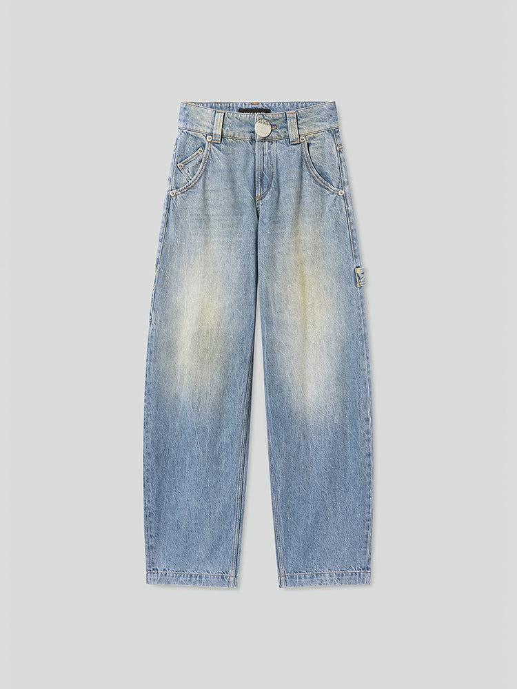 gewaschene abgenutzte cargo-jeans