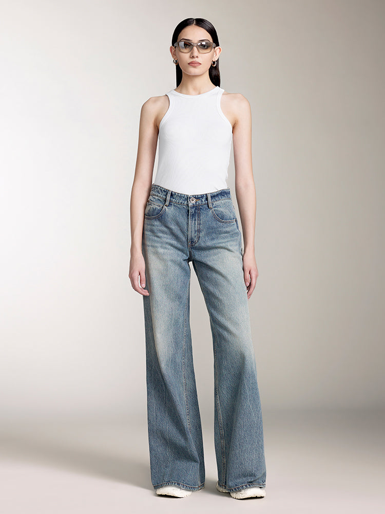 blaue hüftjeans
