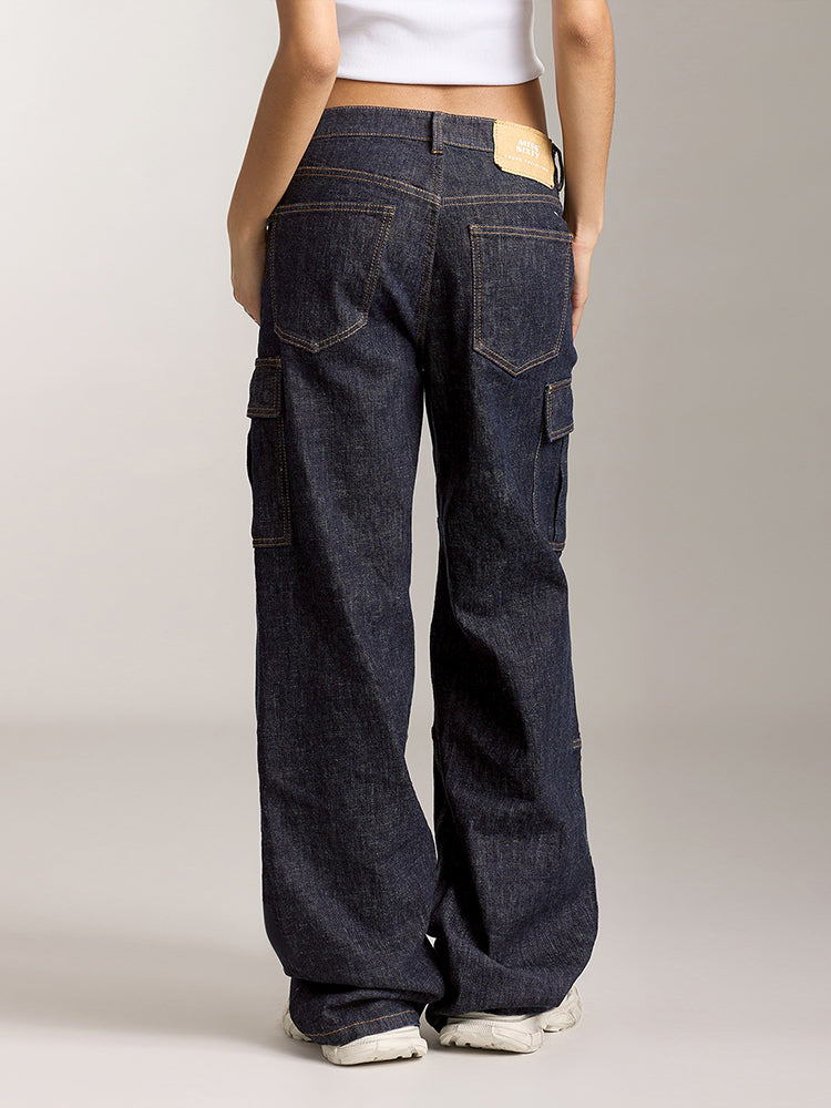 hüftjeans im cargo-stil