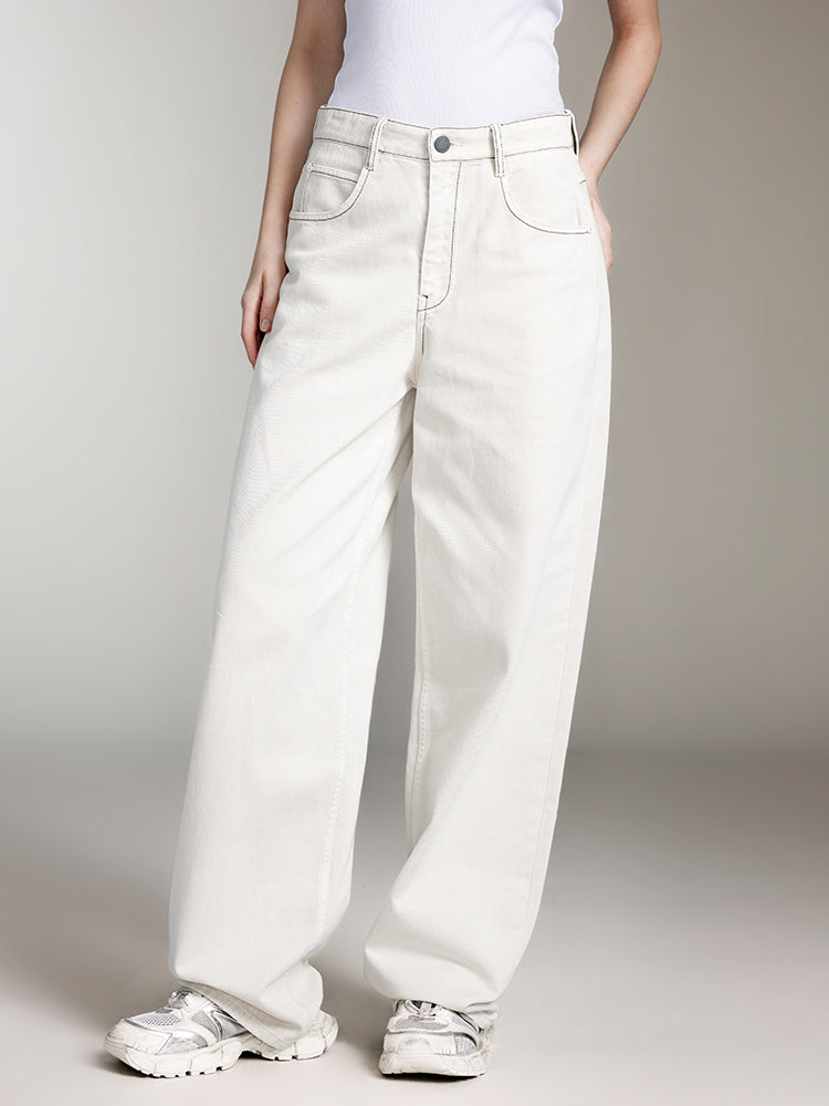 off-white jeans mit lockerer passform