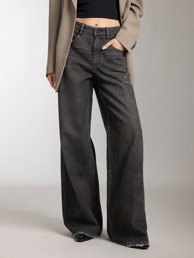 low rise wide leg jeans
