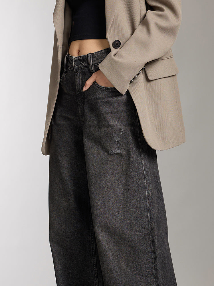 low rise wide leg jeans
